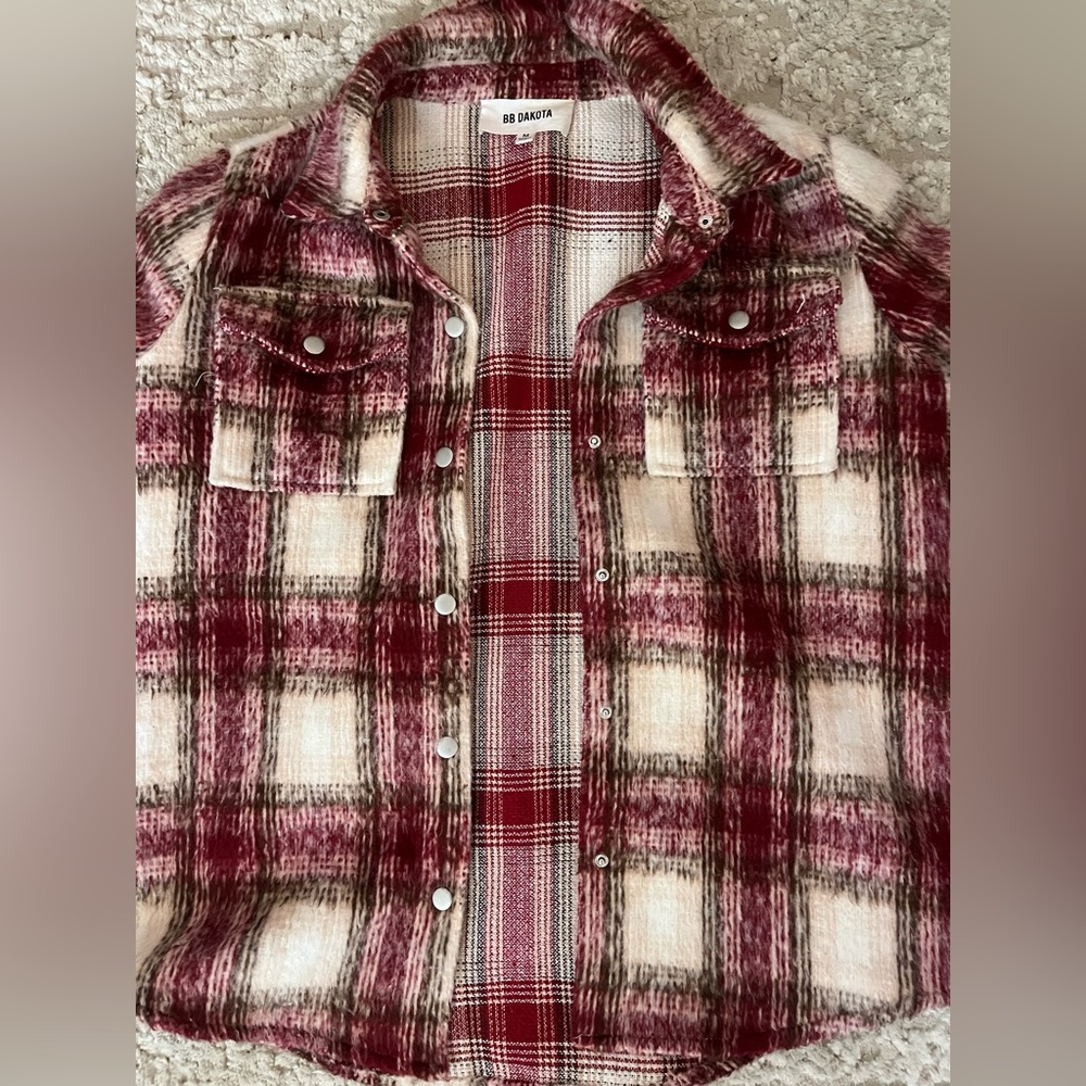 Plaid Coat PINK ABD WHITE